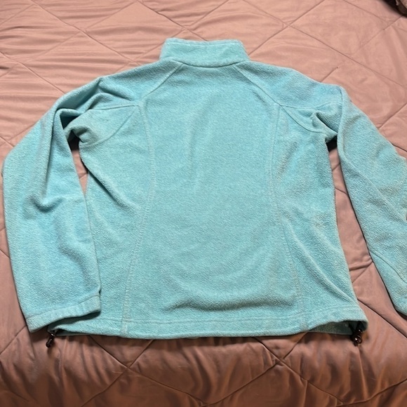 Columbia Turquoise Blue Zip Up Fleece Jacket Size Medium - Picture 7 of 10